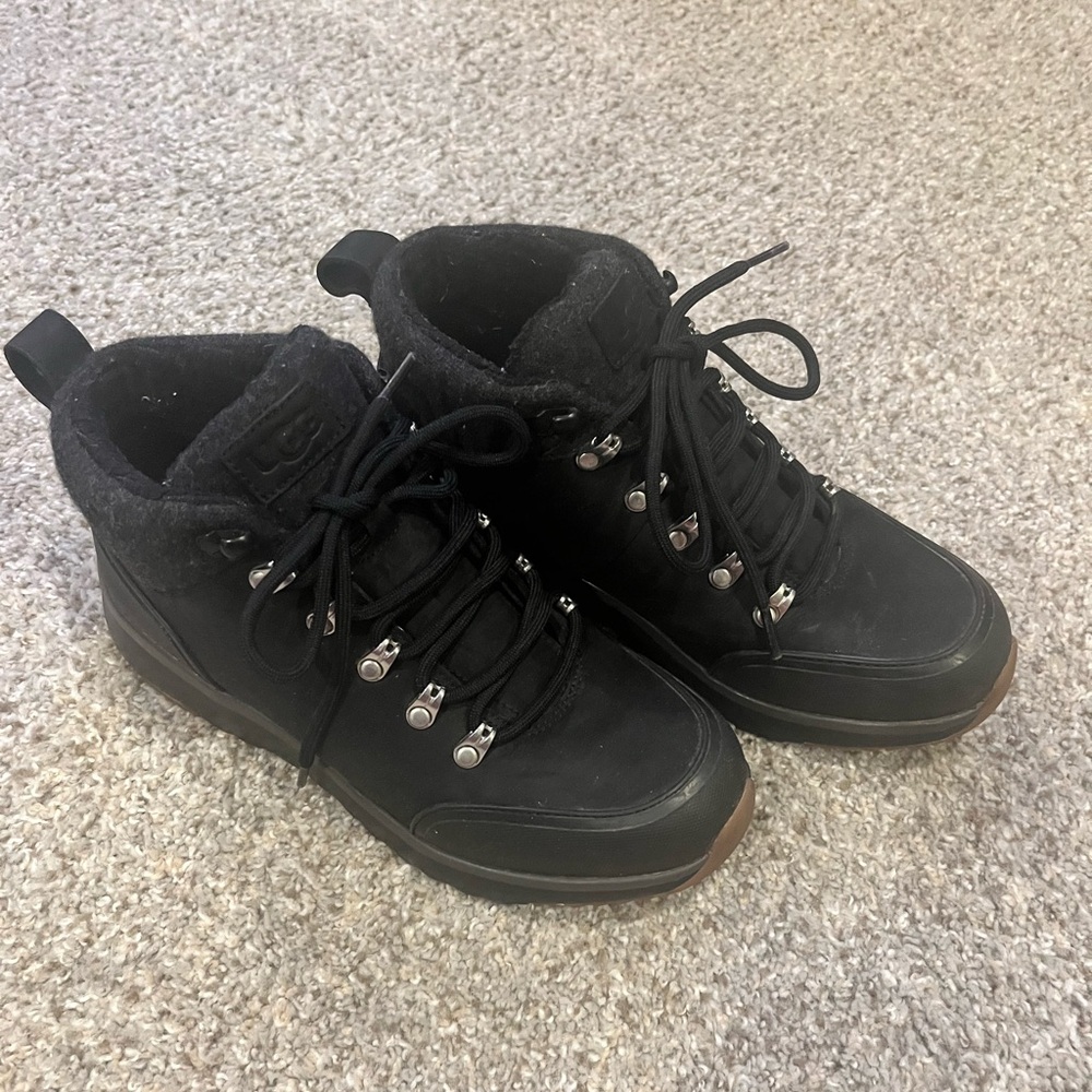 UGG Black Ankle Boots with Silver Details